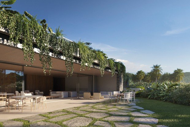 Ambientes totalmente decorados com projeto paisagístico