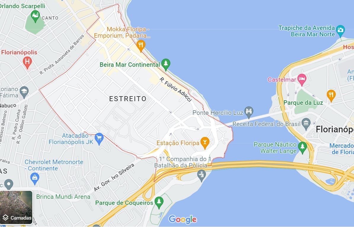 mapa bairro estreito florianópolis