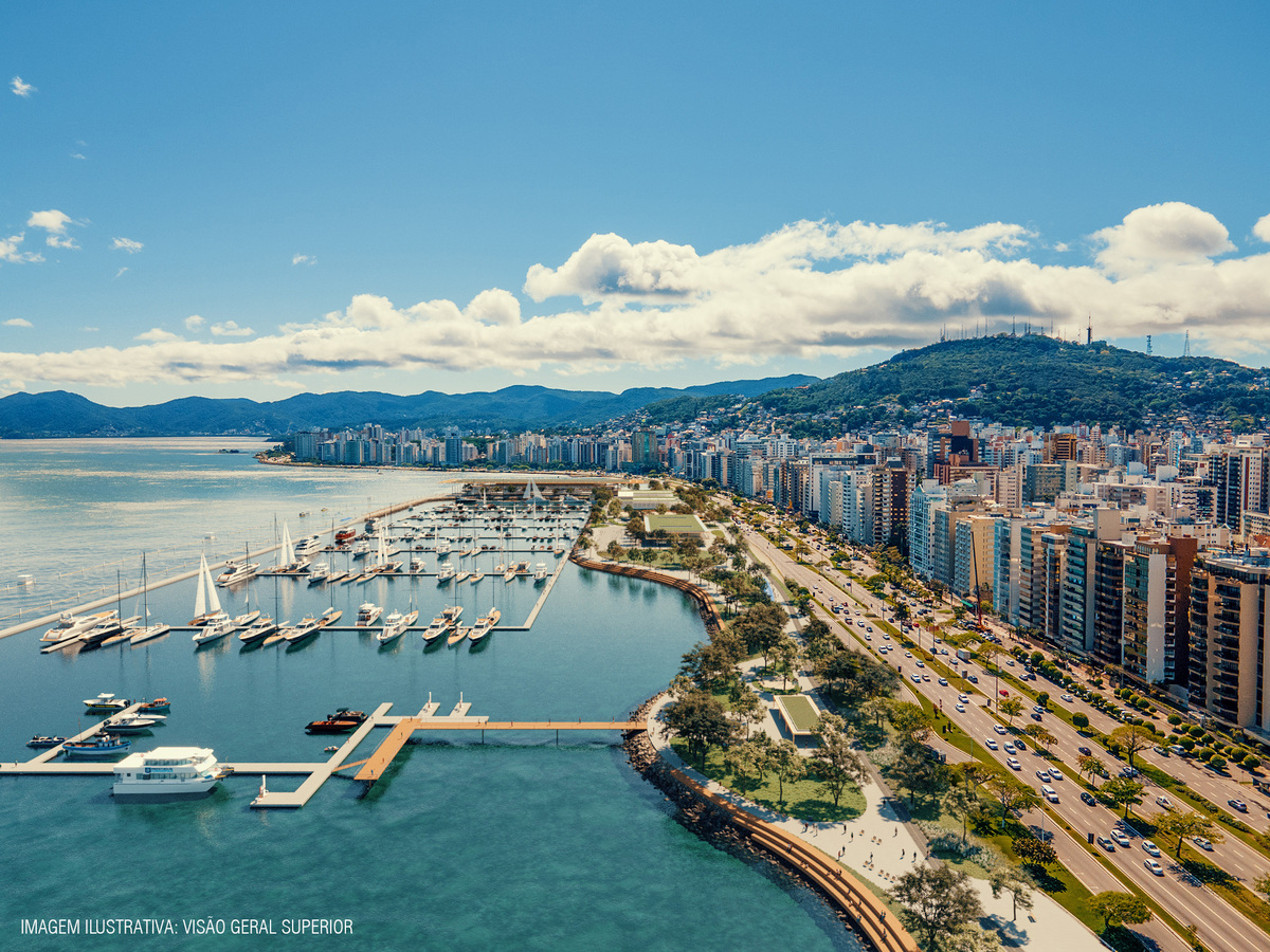 marina beira mar - florianópolis - visão superior